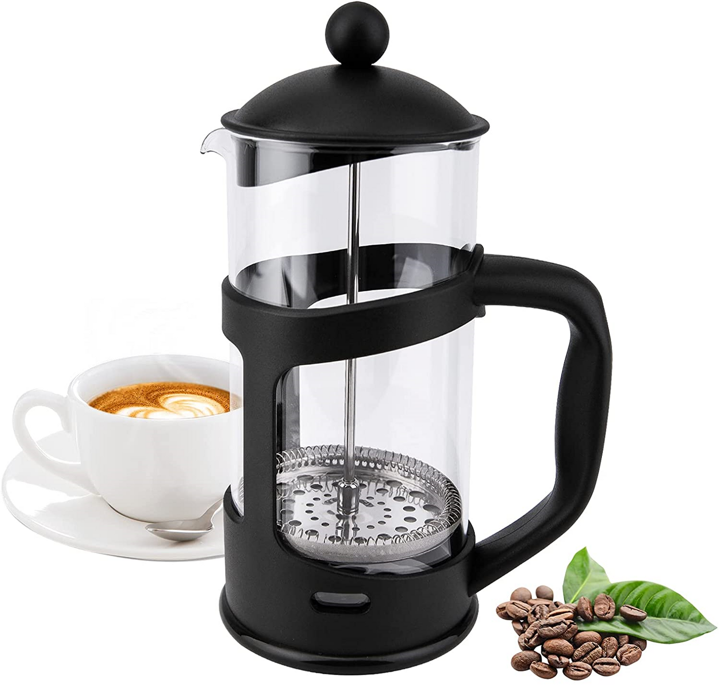 RAINBEAN French Press - RVS en kunstof-Borosilicaatglas - 350 ml