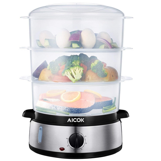 AICOK - Stoomkoker - Keukenmachine - Roestvrij staal - BPA-vrij