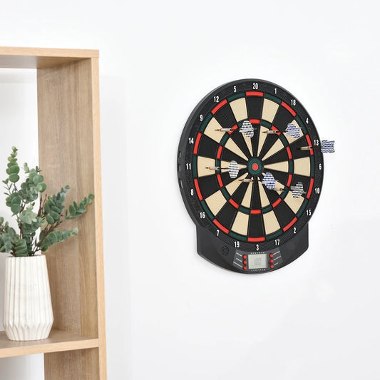 HOMCOM Dartbord elektronisch dartbord dart dartspel 6 darts 8 spelers