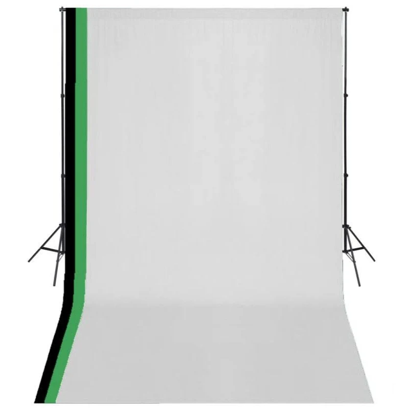 Fotostudio set met 3 kleuren achtergronden