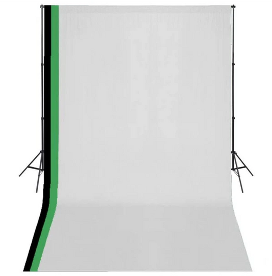 Fotostudio set met 3 kleuren achtergronden
