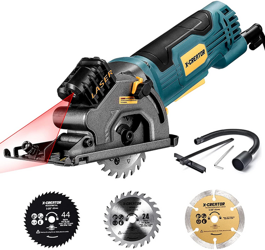 X-Creator 3700RPM mini handcirkelzaag - Incl 3x zaagblad - 580W