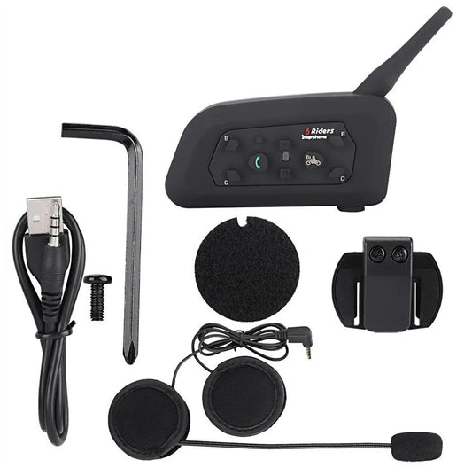 2 stuks Motor headset V6 pro 1200M intercom bluetooth helm draadloos communicatie